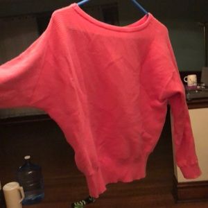 small bat wing sleeve pink ladies sweater